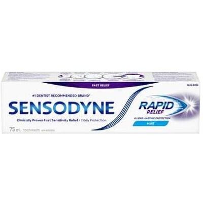 Sensodyne, Dentifrice, Rapid Relief Toothpaste For Sensitive Teeth 75ml (75 ml) - Publicité Sensodyne, Dentifrice, Rapid Relief Toothpaste For Sensitive Teeth 75ml (75 ml) - Publicité