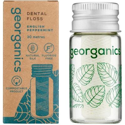 Georganics, Fil dentaire, Fil dentaire en soie pour les soins quotidiens, saveur menthe poivrée, recharge de 100 m (100 m) - Publicité Georganics, Fil dentaire, Fil dentaire en soie pour les soins quotidiens, saveur menthe poivrée, recharge de 100 m (100 m) - Publicité