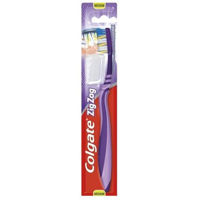 Colgate, Brosse à dents manuelle, Brosse à Dents Zigzag Plus Med 1pcs (Moyen, 1x) - Publicité Colgate, Brosse à dents manuelle, Brosse à Dents Zigzag Plus Med 1pcs (Moyen, 1x) - Publicité