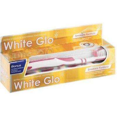 White Glo, Dentifrice, Dentifrice blanchissant Smokers' Formula 100ml (100 ml) - Publicité White Glo, Dentifrice, Dentifrice blanchissant Smokers' Formula 100ml (100 ml) - Publicité