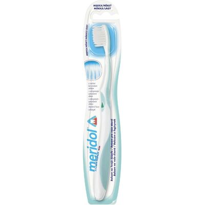 Meridol, Brosse à dents manuelle, Brosse à dents souple (Souple, 1x) - Publicité Meridol, Brosse à dents manuelle, Brosse à dents souple (Souple, 1x) - Publicité