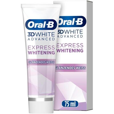 Oral-B, Dentifrice, 3D White Professional Blanchiment express (75 ml) - Publicité Oral-B, Dentifrice, 3D White Professional Blanchiment express (75 ml) - Publicité