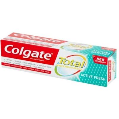 Colgate, Dentifrice, Total Active Fresh Toothpaste - Pâte à dents pour une protection complète (75 ml) - Publicité Colgate, Dentifrice, Total Active Fresh Toothpaste - Pâte à dents pour une protection complète (75 ml) - Publicité