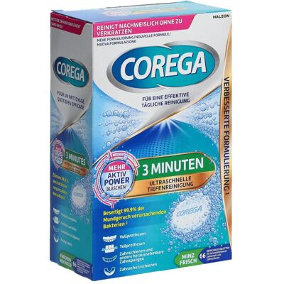 Corega, Dentifrice, Protection complète en 3 minutes - Publicité Corega, Dentifrice, Protection complète en 3 minutes - Publicité