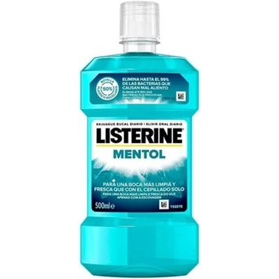 LISTERINE Menthol Bain de Bouche 500ml - Solution Buccale - Publicité LISTERINE Menthol Bain de Bouche 500ml - Solution Buccale - Publicité