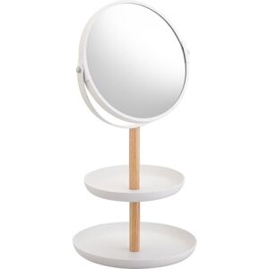 Yamazaki, Rangement pour montres + bijoux, Présentoir à bijoux à 2 étages avec miroir TOSCA, Blanc - Publicité Yamazaki, Rangement pour montres + bijoux, Présentoir à bijoux à 2 étages avec miroir TOSCA, Blanc - Publicité
