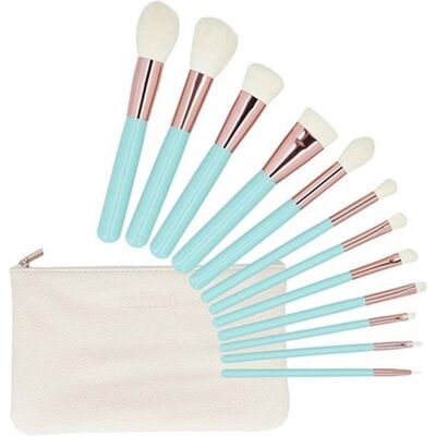 MIMO - Turquoise - 12 Pcs - Ensemble de Pinceaux de Maquillage - Publicité MIMO - Turquoise - 12 Pcs - Ensemble de Pinceaux de Maquillage - Publicité