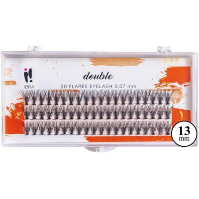 Ibra, Faux cils, DOUBLE 0,07-C-13 mm Touffes de cils 1op. (Cils artificiels) - Publicité Ibra, Faux cils, DOUBLE 0,07-C-13 mm Touffes de cils 1op. (Cils artificiels) - Publicité