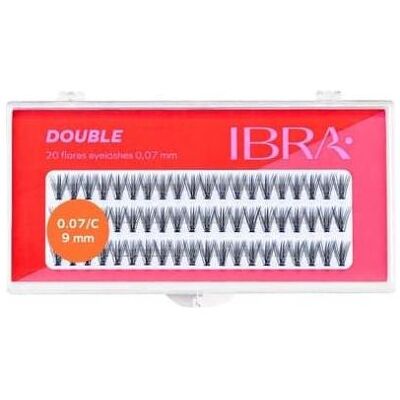 Ibra, Faux cils, DOUBLE 0,07-C-9 mm Touffes de cils 1op. (Cils artificiels) - Publicité Ibra, Faux cils, DOUBLE 0,07-C-9 mm Touffes de cils 1op. (Cils artificiels) - Publicité
