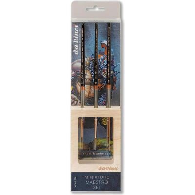 da Vinci, Pinceau, Set de pinceaux Miniature Supports en bois - Publicité da Vinci, Pinceau, Set de pinceaux Miniature Supports en bois - Publicité