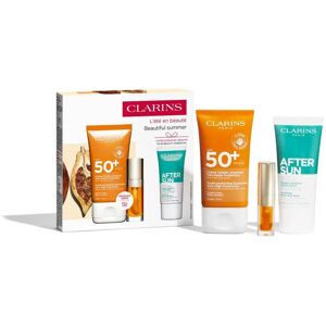 Ensemble de soins solaires Clarins SPF50+ - 3 pièces - Publicité Ensemble de soins solaires Clarins SPF50+ - 3 pièces - Publicité