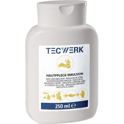 Tecwerk, Lotion pour le corps, Émulsion de soin de la peau 250 ml sans silicone, légèrement parfumée (250 ml) - Publicité Tecwerk, Lotion pour le corps, Émulsion de soin de la peau 250 ml sans silicone, légèrement parfumée (250 ml) - Publicité