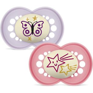 MAM, Tétine, - Original Night Silk 2p Box V - Pink - 6-16m (2x, 6 - 16 Mois) - Publicité MAM, Tétine, - Original Night Silk 2p Box V - Pink - 6-16m (2x, 6 - 16 Mois) - Publicité