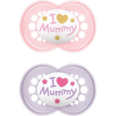 MAM, Tétine, Original silicone, 6-16 mois, 2 pcs, Mummy rose - Publicité MAM, Tétine, Original silicone, 6-16 mois, 2 pcs, Mummy rose - Publicité