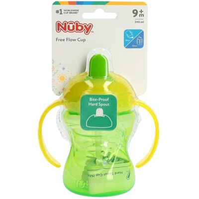 Tasse d'apprentissage 2 en 1 Nuby 240ml - Dès 9 mois - Publicité Tasse d'apprentissage 2 en 1 Nuby 240ml - Dès 9 mois - Publicité