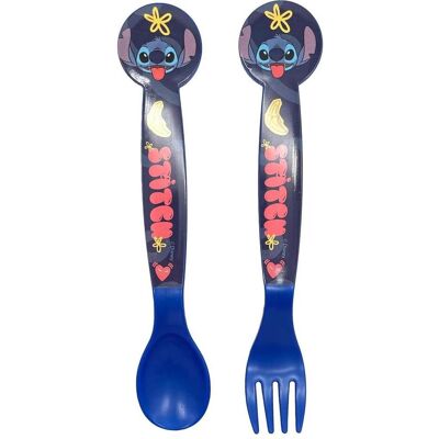 Tinisu, Vaisselle + couverts pour enfants, Stitch Ensemble de couverts en plastique pour enfants - 2 pièces Lilo & Stitch - Publicité Tinisu, Vaisselle + couverts pour enfants, Stitch Ensemble de couverts en plastique pour enfants - 2 pièces Lilo & Stitch - Publicité