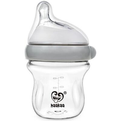 Haakaa, Biberon, Gourde en verre Génération 3 120ml - Gris (120 ml) - Publicité Haakaa, Biberon, Gourde en verre Génération 3 120ml - Gris (120 ml) - Publicité