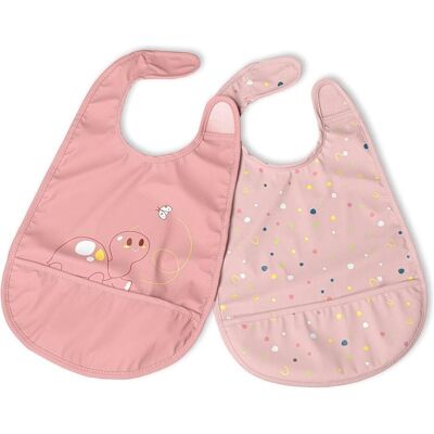 Chicco Bavoir, Lätzchen aus Baumwolle, 2 Stk. PINK - 6m+ (6 Mois) - Publicité Chicco Bavoir, Lätzchen aus Baumwolle, 2 Stk. PINK - 6m+ (6 Mois) - Publicité