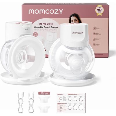Momcozy, Tire-lait, S12 Pro+ Wearable Breast Pump White Double Pack - Publicité Momcozy, Tire-lait, S12 Pro+ Wearable Breast Pump White Double Pack - Publicité