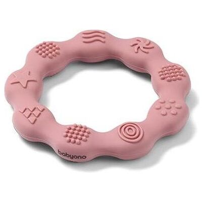 BabyOno Baby Ono Anneau en Silicone Rose - Jouet de Dentition - Publicité BabyOno Baby Ono Anneau en Silicone Rose - Jouet de Dentition - Publicité