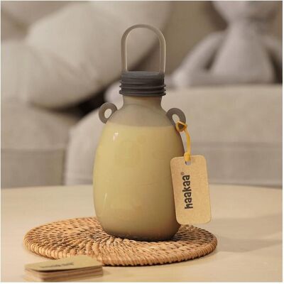 Haakaa, Récipients à nourriture pour bébés, - Happii Bear Silicone Milk Storage Bag - Grey - 260 ml - Publicité Haakaa, Récipients à nourriture pour bébés, - Happii Bear Silicone Milk Storage Bag - Grey - 260 ml - Publicité