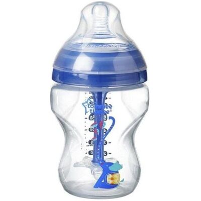 Biberon Anti-Colique Avancé Tommee Tippee Décoré Bleu 260 ml - Publicité Biberon Anti-Colique Avancé Tommee Tippee Décoré Bleu 260 ml - Publicité