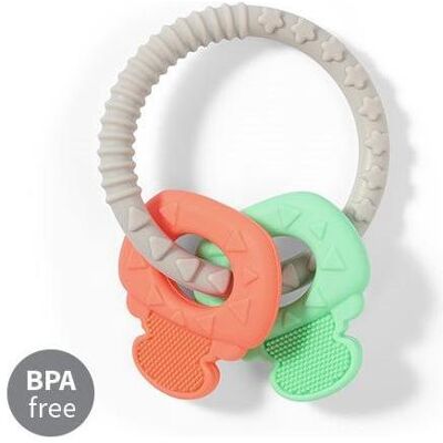 Babyono, Anneau de dentition, Anneau de dentition Ortho en silicone Clé verte/rouge 0M (0 Mois) - Publicité Babyono, Anneau de dentition, Anneau de dentition Ortho en silicone Clé verte/rouge 0M (0 Mois) - Publicité