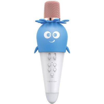 Microphone Karaoké Bluetooth Forever AMS-200 - Bleu - Publicité Microphone Karaoké Bluetooth Forever AMS-200 - Bleu - Publicité