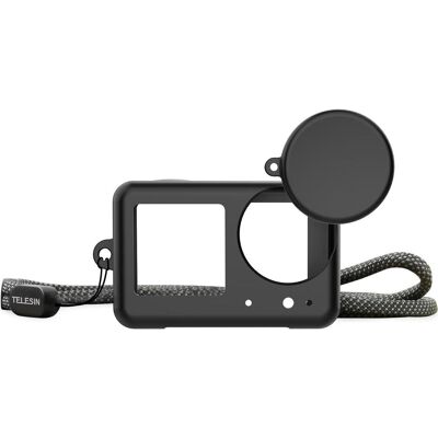 Telesin Housse de protection en silicone avec capuchon d'objectif pour DJI Osmo Action 3/4, Caméra d'action : accessoires, Noir - Publicité Telesin Housse de protection en silicone avec capuchon d'objectif pour DJI Osmo Action 3/4, Caméra d'action : accessoires, Noir - Publicité