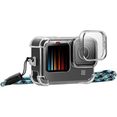 Puluz Etui avec cache-objectif et sangle de cou pour GoPro Hero 9 / 10 / 11, Caméra d'action : accessoires, Noir - Publicité Puluz Etui avec cache-objectif et sangle de cou pour GoPro Hero 9 / 10 / 11, Caméra d'action : accessoires, Noir - Publicité