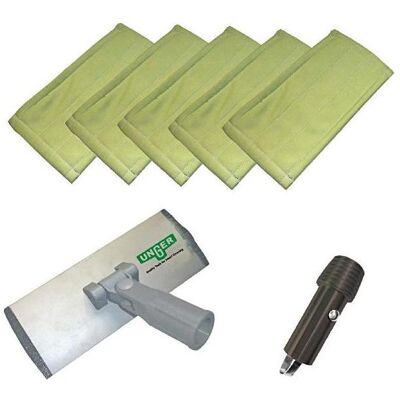 Kit de nettoyage de fenêtres Unger PFK20 - Pads microfibre, support, adaptateur - Publicité Kit de nettoyage de fenêtres Unger PFK20 - Pads microfibre, support, adaptateur - Publicité
