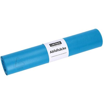 Deiss Sac poubelle recyclé 120l 25pcs bleu, Sac-poubelle, Bleu - Publicité Deiss Sac poubelle recyclé 120l 25pcs bleu, Sac-poubelle, Bleu - Publicité