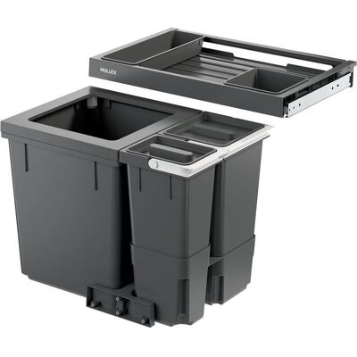 Müllex Système de collecte des déchets X60 Premium, Poubelle, Gris - Publicité Müllex Système de collecte des déchets X60 Premium, Poubelle, Gris - Publicité