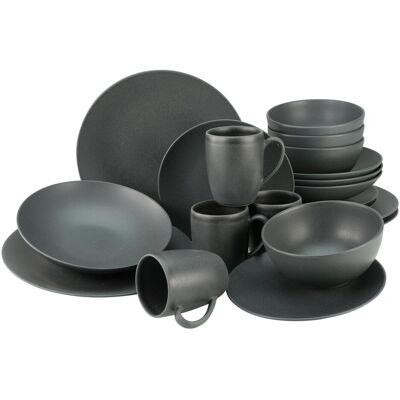 Ensemble de vaisselle Soft Touch Black - 20 pièces pour 4 personnes - Publicité Ensemble de vaisselle Soft Touch Black - 20 pièces pour 4 personnes - Publicité