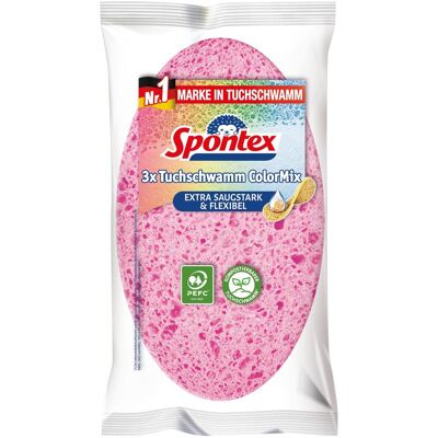 Spontex Éponge en tissu Color Mix, paquet de 3, Ustensiles de nettoyage, Multicolore, Vert, Pink, Jaune - Publicité Spontex Éponge en tissu Color Mix, paquet de 3, Ustensiles de nettoyage, Multicolore, Vert, Pink, Jaune - Publicité