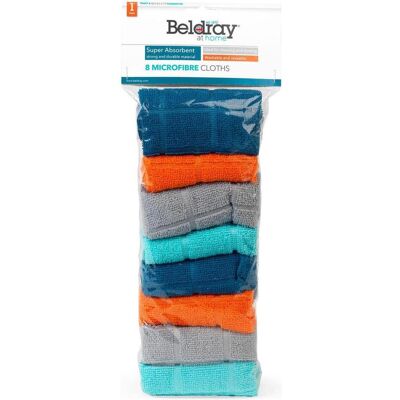Beldray - LA066374EU - pack de 8 - Chiffons en microfibre - Publicité Beldray - LA066374EU - pack de 8 - Chiffons en microfibre - Publicité
