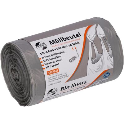 Deiss Sacs poubelle PCR First Plus 30l 50pcs gris, Sac-poubelle, Gris - Publicité Deiss Sacs poubelle PCR First Plus 30l 50pcs gris, Sac-poubelle, Gris - Publicité