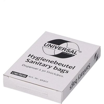Deiss Sachets hygiéniques universels 80+70 x 250, blancs, Sac-poubelle, Blanc - Publicité Deiss Sachets hygiéniques universels 80+70 x 250, blancs, Sac-poubelle, Blanc - Publicité