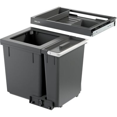 Müllex Systèmes de déchets à poser X-LINE X55 L7 Premium, Poubelle, Gris - Publicité Müllex Systèmes de déchets à poser X-LINE X55 L7 Premium, Poubelle, Gris - Publicité