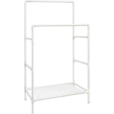 Portant à vêtements blanc SONGMICS avec 2 barres - Design moderne - Publicité Portant à vêtements blanc SONGMICS avec 2 barres - Design moderne - Publicité