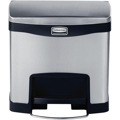 Rubbermaid Poubelle à pédale en acier inoxydable, Poubelle, Argent, Noir - Publicité Rubbermaid Poubelle à pédale en acier inoxydable, Poubelle, Argent, Noir - Publicité