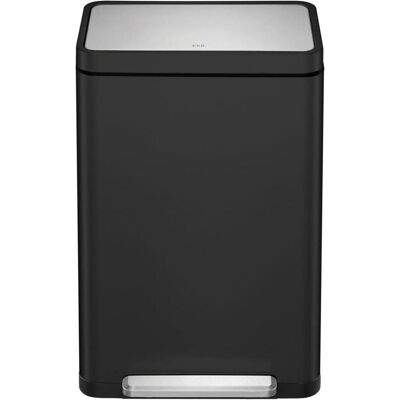 EKO Système de tri des déchets X-Cube Poubelle à pédale noire 2 x 20 L en inox brossé avec, Poubelle, Noir - Publicité EKO Système de tri des déchets X-Cube Poubelle à pédale noire 2 x 20 L en inox brossé avec, Poubelle, Noir - Publicité