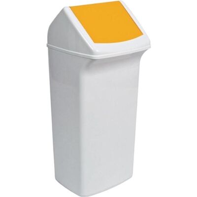 Durable Poubelle 40L - Blanc/Jaune - Tri des déchets - Publicité Durable Poubelle 40L - Blanc/Jaune - Tri des déchets - Publicité