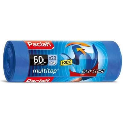Paclan - Multitop 60l - HDPE - 24 pièces - Sacs poubelles - Publicité Paclan - Multitop 60l - HDPE - 24 pièces - Sacs poubelles - Publicité