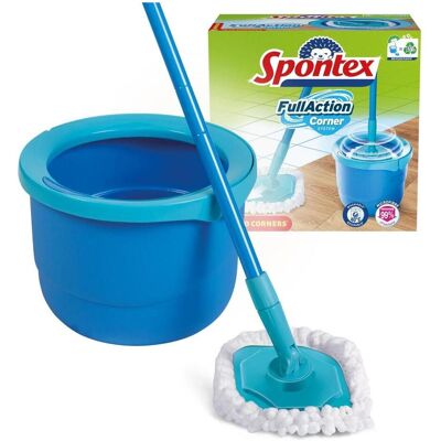 Système d'angle complet Spontex - Seau et balai à franges - Publicité Système d'angle complet Spontex - Seau et balai à franges - Publicité