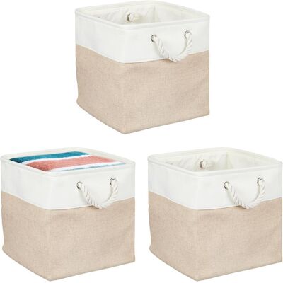 Relaxdays, Corbeille de rangement, 3x panier de rangement (30 cm, 3x) - Publicité Relaxdays, Corbeille de rangement, 3x panier de rangement (30 cm, 3x) - Publicité