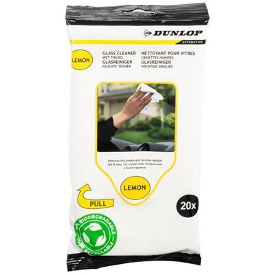 Dunlop Lingettes humides pour le nettoyage du verre 20pcs., Ustensiles de nettoyage, Multicolore - Publicité Dunlop Lingettes humides pour le nettoyage du verre 20pcs., Ustensiles de nettoyage, Multicolore - Publicité