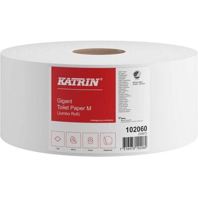 Papier Toilette Katrin Basic Gig M - 6 Rouleaux, 435m, Non Blanchi - Publicité Papier Toilette Katrin Basic Gig M - 6 Rouleaux, 435m, Non Blanchi - Publicité
