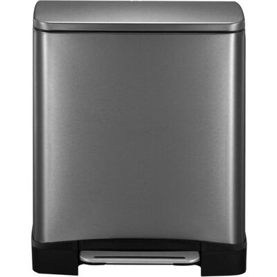 EKO Système de tri des déchets E-Cube Recycling 28 plus 18 L noir avec pédale extra-large, Poubelle, Argent - Publicité EKO Système de tri des déchets E-Cube Recycling 28 plus 18 L noir avec pédale extra-large, Poubelle, Argent - Publicité