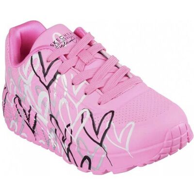 Baskets Skechers Uno Lite Metallic Pink - Légères, Sportives - Publicité Baskets Skechers Uno Lite Metallic Pink - Légères, Sportives - Publicité